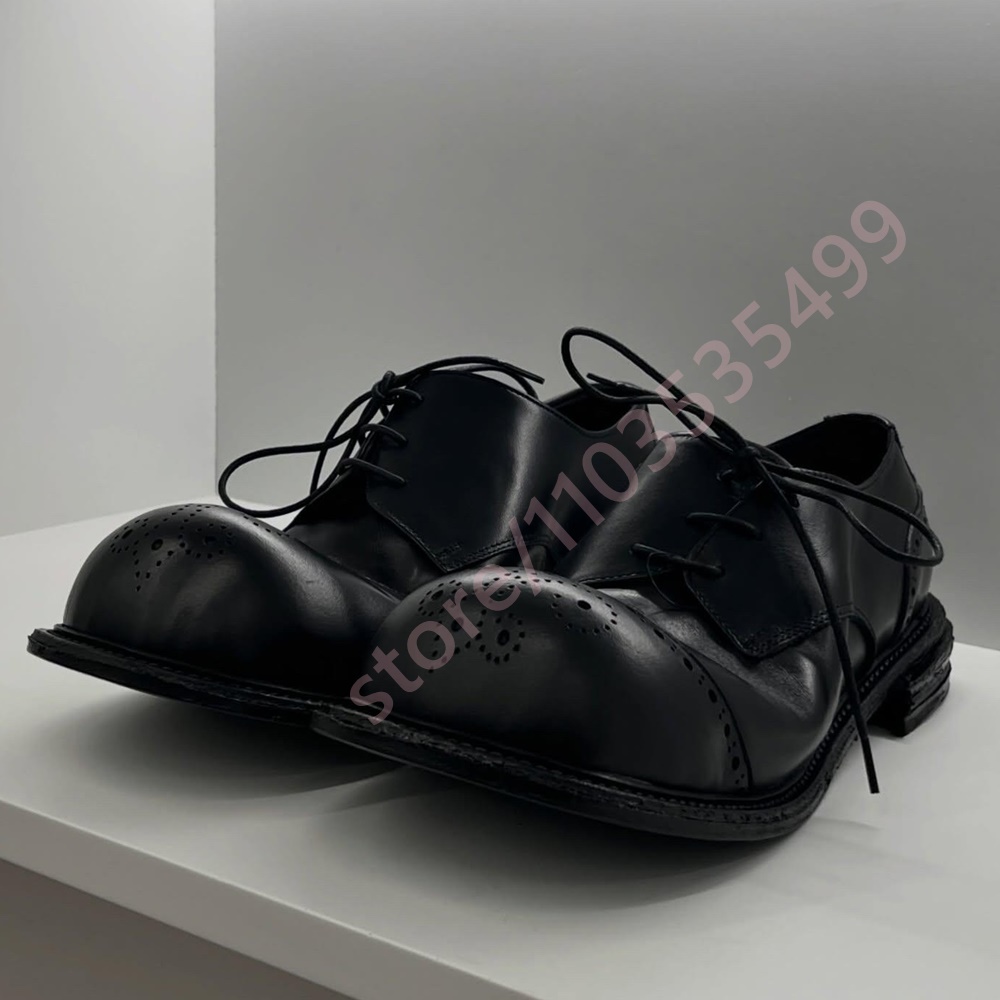 Formal Women Daily Wear Shoes - 빈티지 2026 블랙 가죽 더비 슈즈