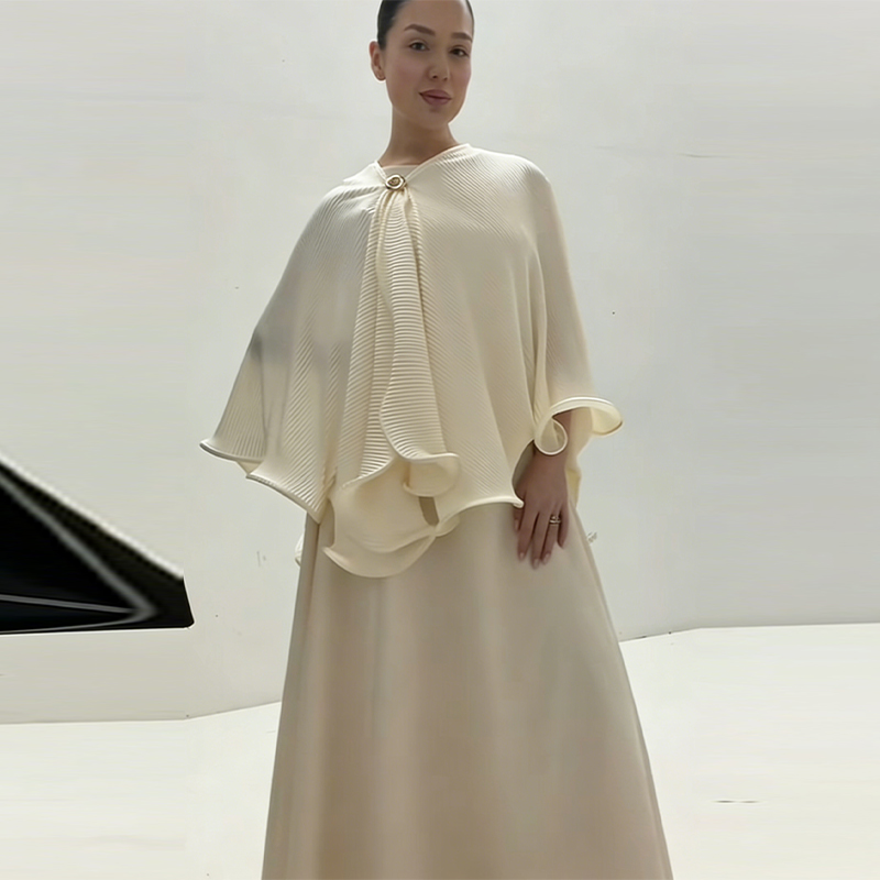 Women Formal Party Wear Dress - 로맨틱하고 우아한 숄 드레스 세트, 고급스러운