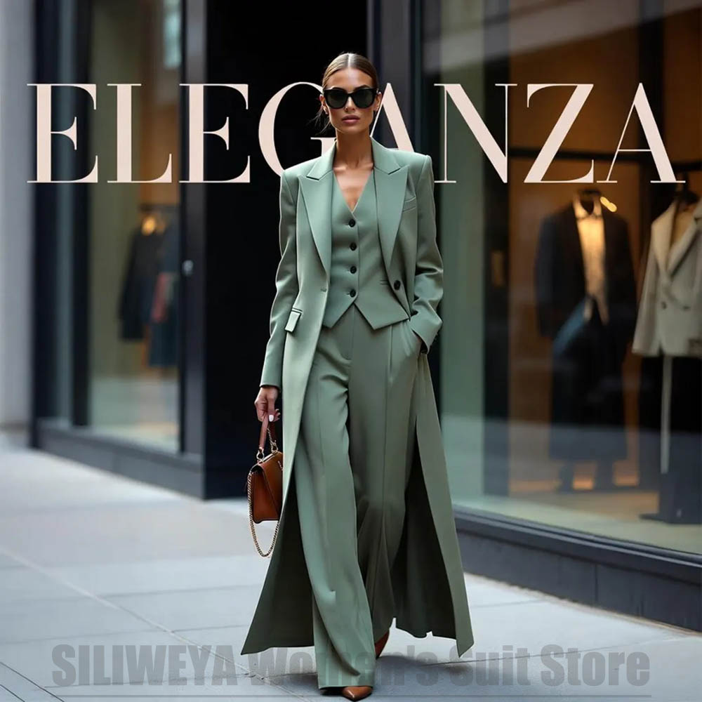 Women'S Formal Wear Pants Suit - 시크한 여성 정장 세트 3피스 피크