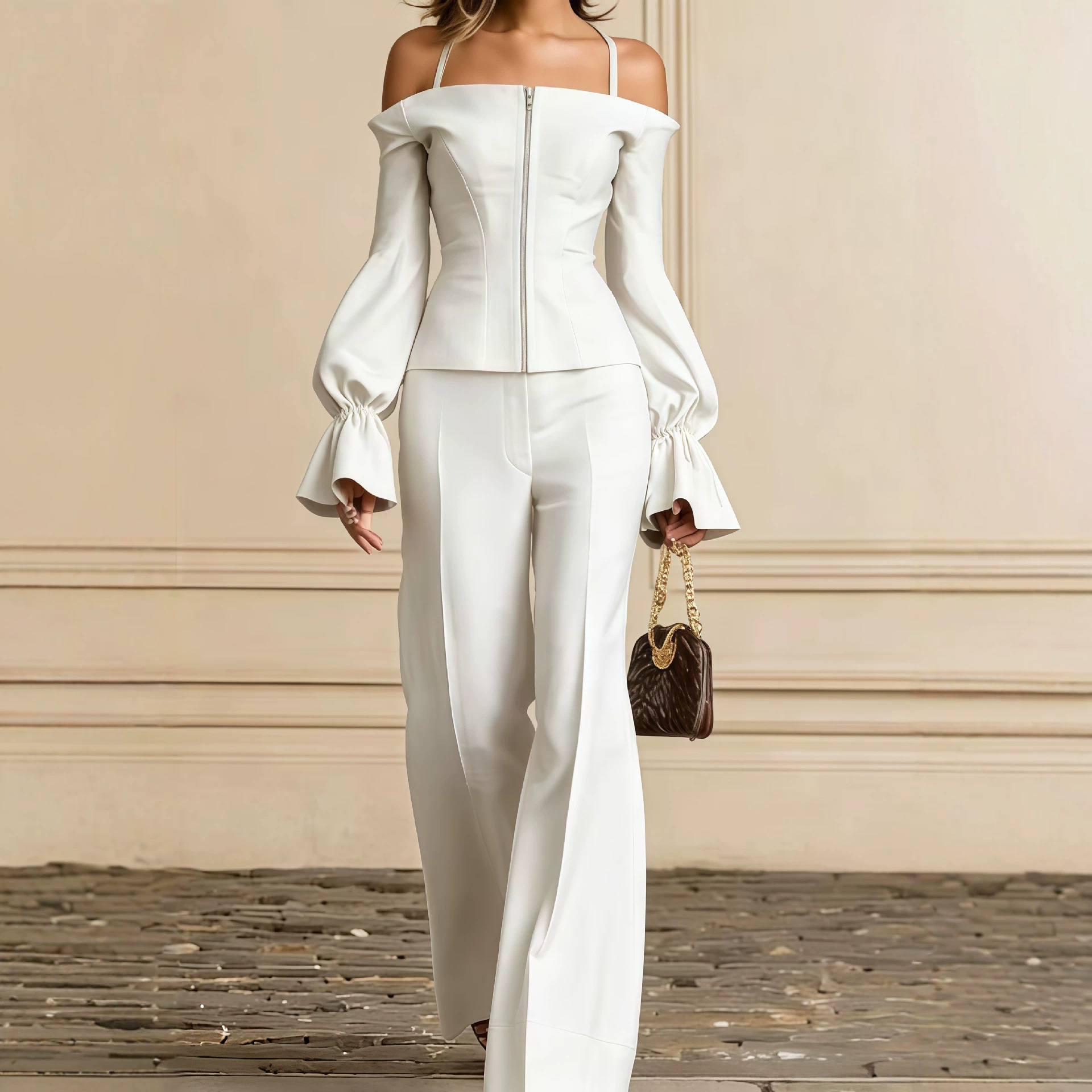 Women'S Formal Wear Suits - 2피스 팬츠 세트 여성용 솔리드 스파게티