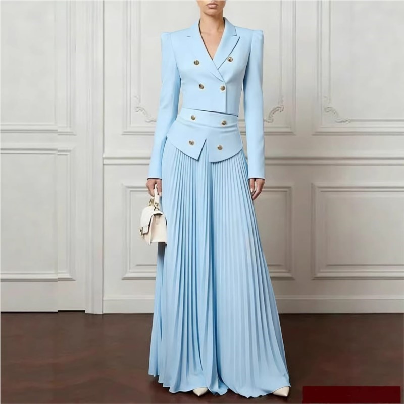 Women'S Formal Wear Suits - 우아한 분위기의 2피스 세트, 라펠 버튼