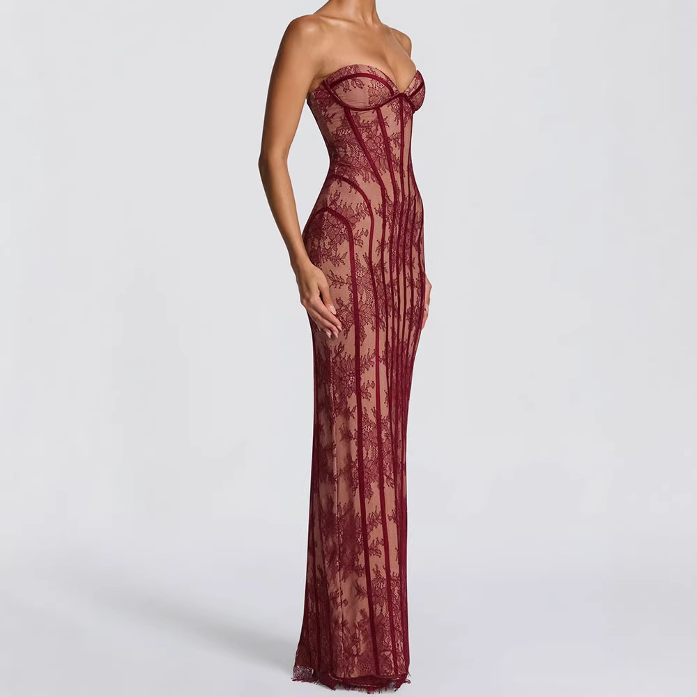 Women Formal Party Wear Dress - 여성용 스트랩리스 바디콘 맥시 드레스 2026