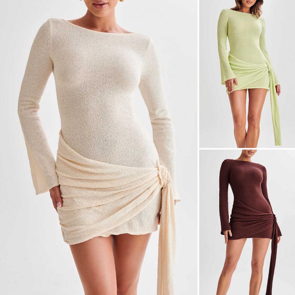Women Formal Party Wear Dress - 섹시한 바디콘 미니 드레스 여성 긴팔
