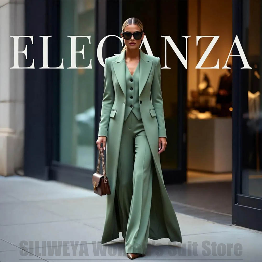 시크한 여성 정장 세트 3피스 피크 라펠 원버튼 의상  - Women'S Formal Wear Pants Suit 리뷰 및 가격