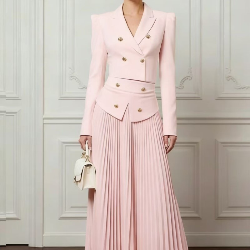 우아한 분위기의 2피스 세트, 라펠 버튼 블레이저 코트 - Women'S Formal Wear Suits 리뷰 및 가격