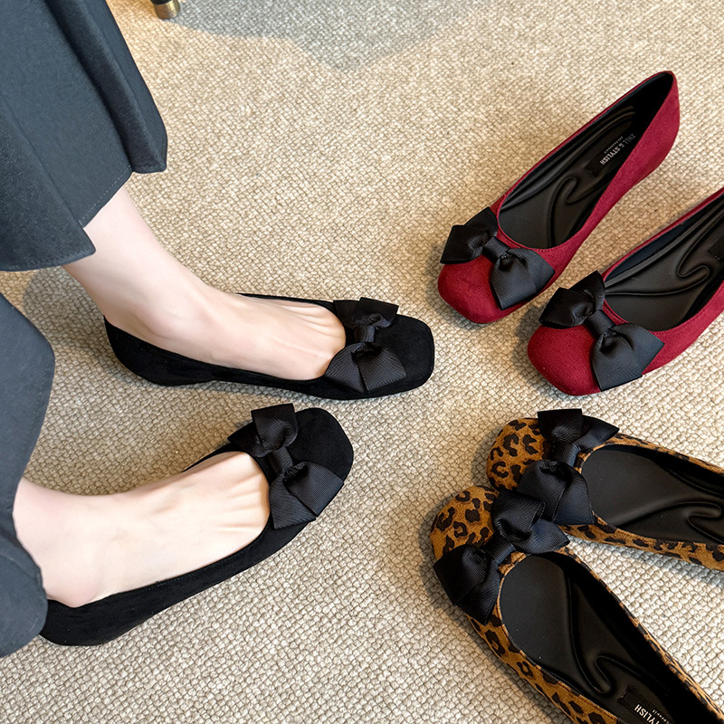 여성용 멀티 컬러 스웨이드 발레 플랫 슈즈, 리본 디테 - Formal Women Daily Wear Shoes 리뷰 및 가격