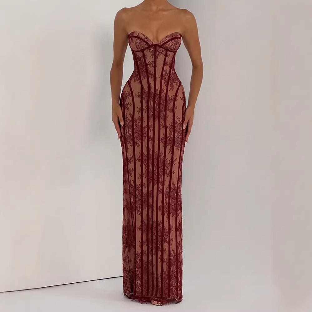 여성용 스트랩리스 바디콘 맥시 드레스 2026 스트라이 - Women Formal Party Wear Dress 리뷰 및 가격