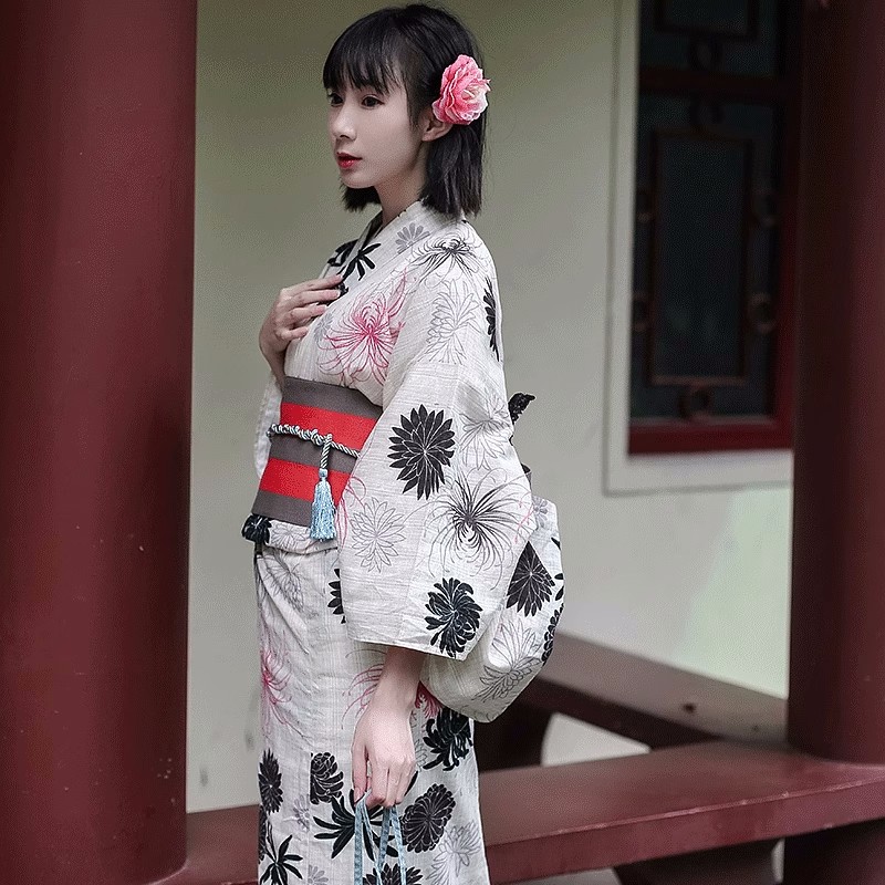 여성용 일본식 전통 기모노 모조 린넨 정장 유카타 국화 - Formal Wear Japan Women 리뷰 및 가격