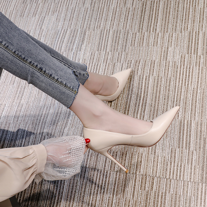 여성 누드 새틴 포인티드 토 스틸레토 펌프스 우아한 얇 - Formal Women Daily Wear Shoes 리뷰 및 가격