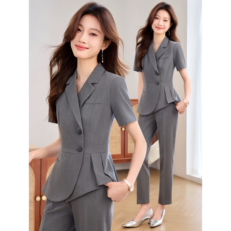 네이비 블루 여성용 얇은 전문직 정장2025신상 여름  - Women'S Formal Wear Pants Suit 리뷰 및 가격
