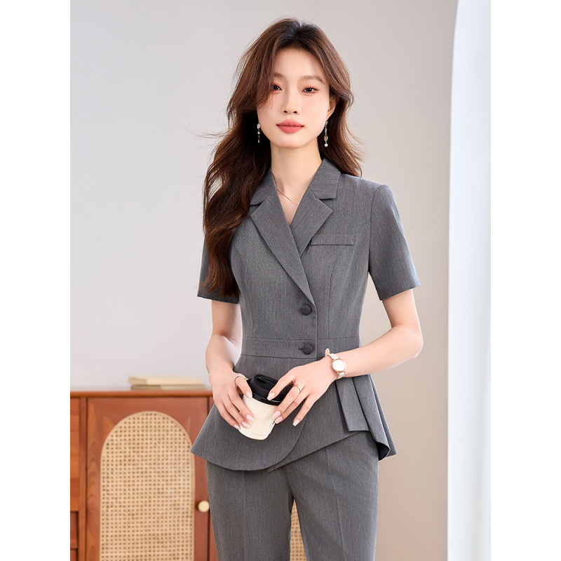네이비 블루 여성용 얇은 전문직 정장2025신상 여름  - Women'S Formal Wear Pants Suit 리뷰 및 가격
